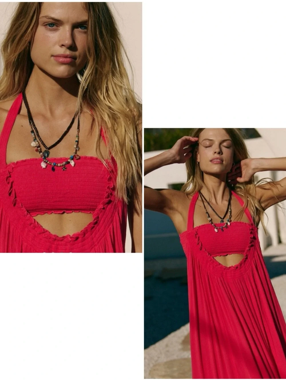 Free People Kauri Maxi Dress Boho Gauzey Free-est Tiered Smocked Medium Pink